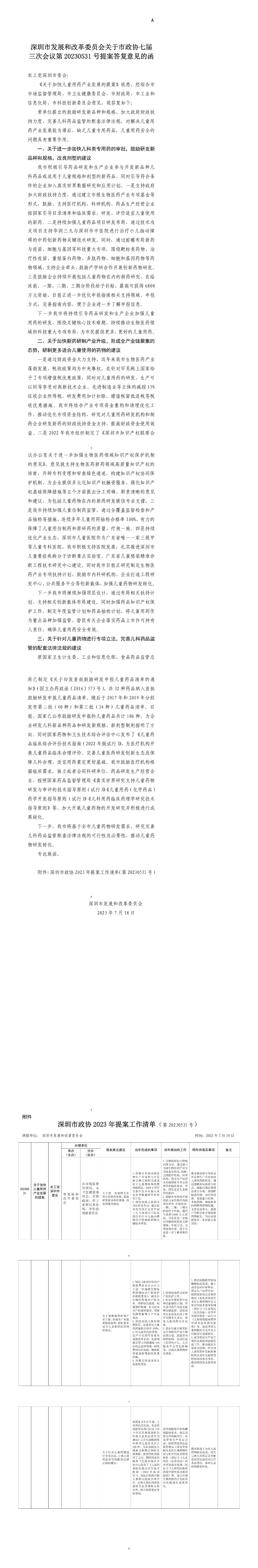 深圳市发展和改革委员会关于市政协七届三次会议第20230531号提案答复意见的函.jpg